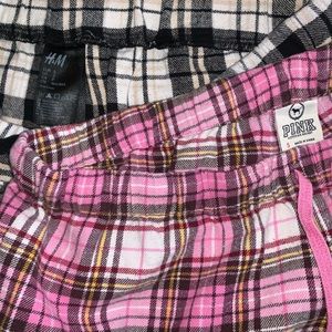 H&M and PINK plaid pajamas